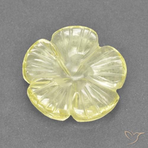 3.40ct Natural Amarelo claro médio Quartzo, Flor cortada, Transparente