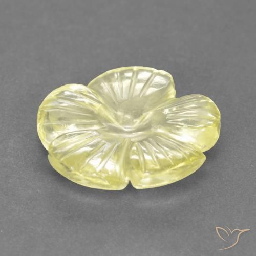 Quartzo Amarelo claro médio Natural 3.40ct, Flor cortada, Transparente