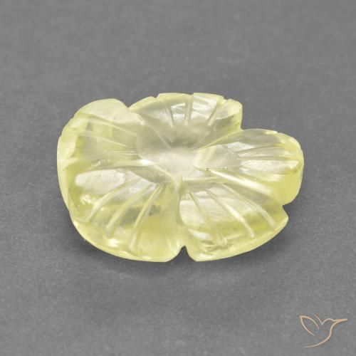 Quartzo Amarelo claro médio Natural 3.23ct, Flor cortada, Transparente