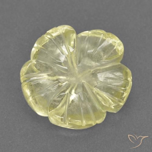 2.52ct Natural Amarelo claro médio Quartzo, Flor cortada, Transparente
