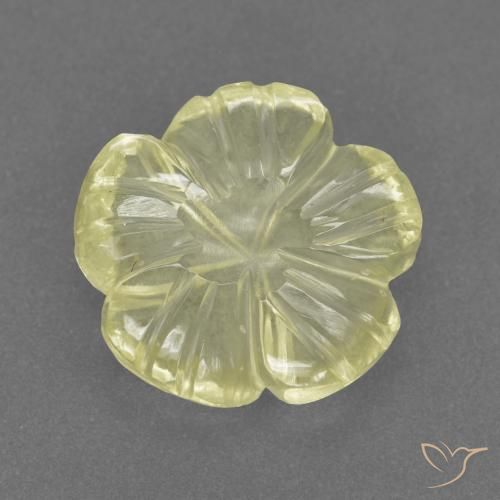 3.22ct Natural Amarelo claro médio Quartzo, Flor cortada, Transparente