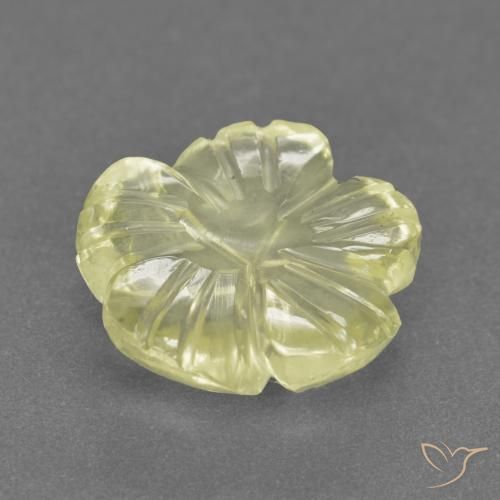 Quartzo Amarelo claro médio Natural 3.22ct, Flor cortada, Transparente