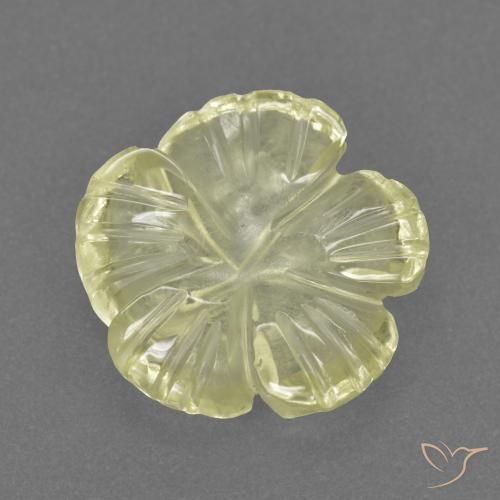 2.26ct Natural Amarelo claro médio Quartzo, Flor cortada, Transparente