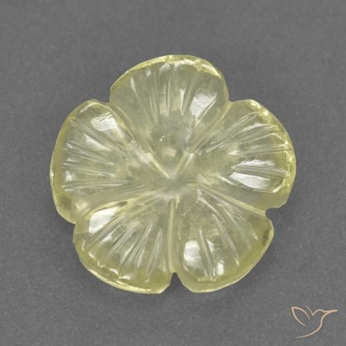 2.97ct Natural Luz amarela Quartzo, Flor cortada, Transparente