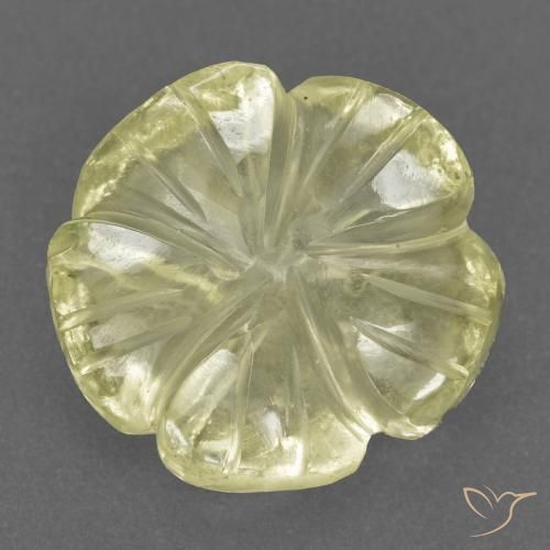 Quartzo Limão amarelo Natural 3.48ct, Flor cortada, Transparente