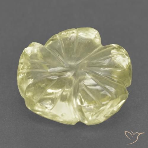 Quartzo Limão amarelo Natural 3.48ct, Flor cortada, Transparente