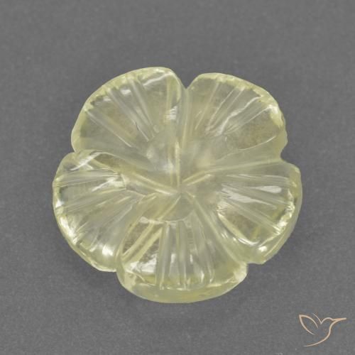 Quartzo Limão amarelo Natural 2.46ct, Flor cortada, Transparente
