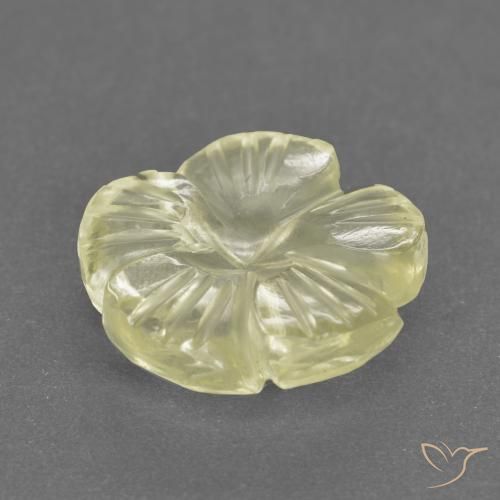 Quartzo Limão amarelo Natural 2.46ct, Flor cortada, Transparente