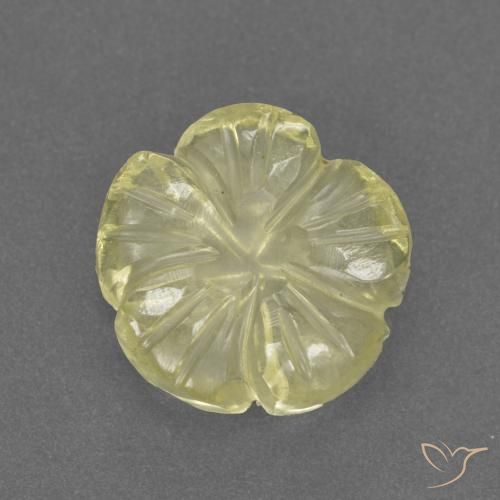 3.13ct Natural Amarelo claro médio Quartzo, Flor cortada, Transparente