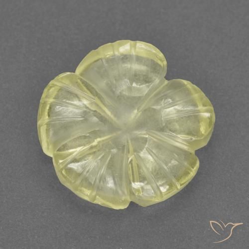 3.08ct Natural Amarelo claro médio Quartzo, Flor cortada, Transparente, Photo A
