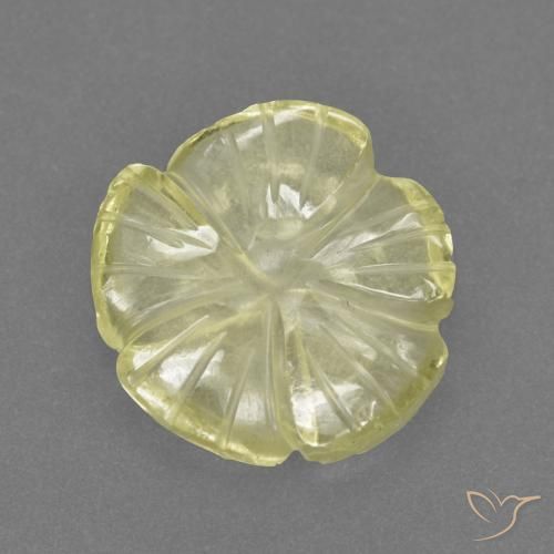 3.89ct Natural Limão amarelo Quartzo, Flor cortada, Transparente
