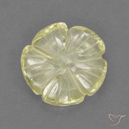 Quartzo Limão amarelo Natural 3.89ct, Flor cortada, Transparente