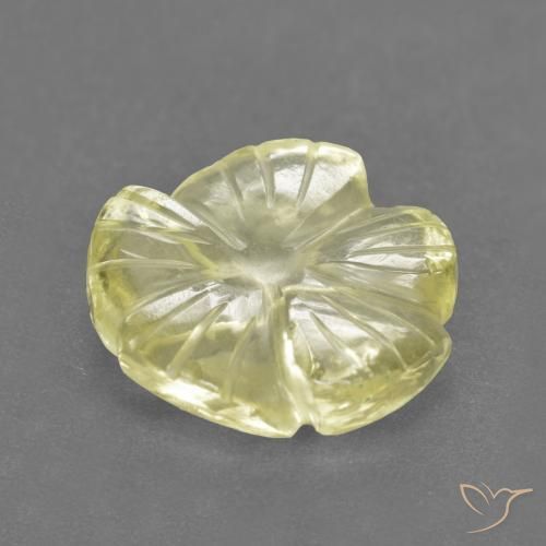 Quartzo Limão amarelo Natural 3.89ct, Flor cortada, Transparente