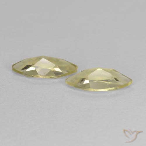 Pedras preciosas de Quartzo Amarelo claro médio natural de 1.26 ct, Marquesa, VS