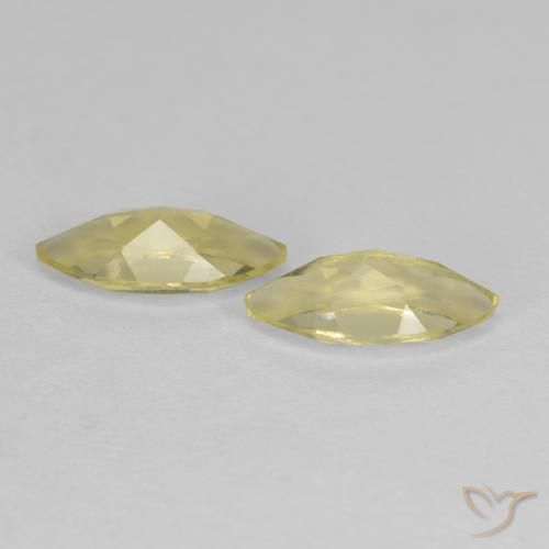 Pedras preciosas de Quartzo Amarelo claro médio natural de 1.42 ct, Marquesa, VS