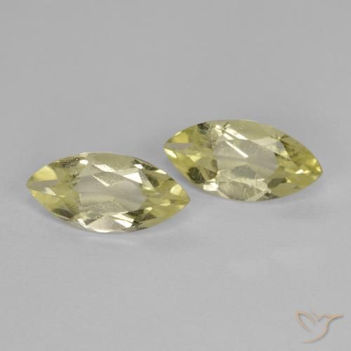Pedras preciosas de Quartzo Amarelo claro médio natural de 1.40 ct, Marquesa, VS
