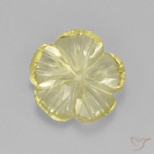 2.87ct Natural Luz amarela Quartzo, Flor cortada, Transparente