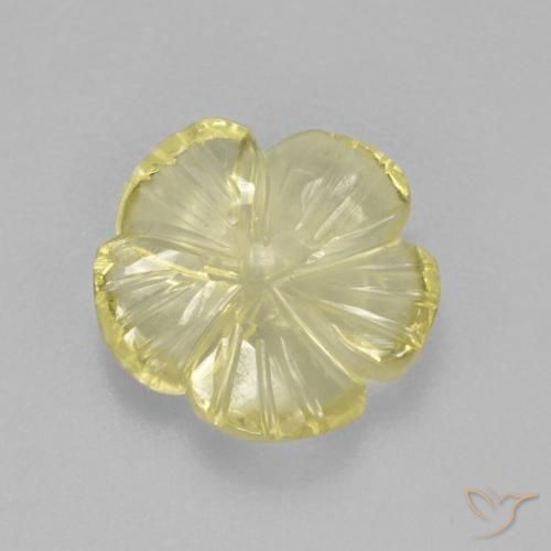 Quartzo Luz amarela Natural 2.87ct, Flor cortada, Transparente