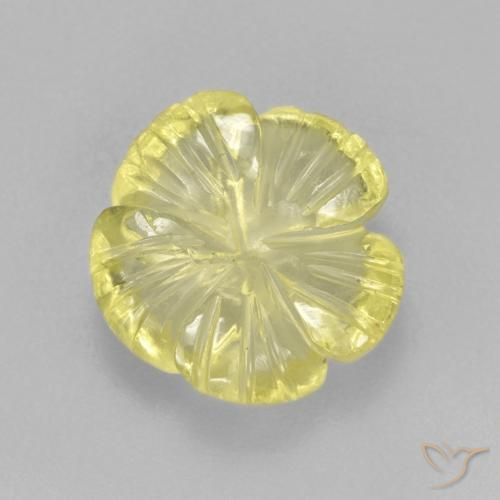 3.83ct Natural Luz amarela Quartzo, Flor cortada, Transparente