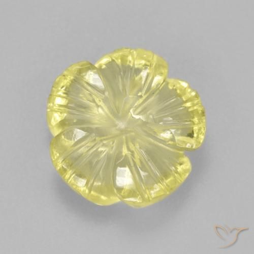 Quartzo Luz amarela Natural 3.83ct, Flor cortada, Transparente