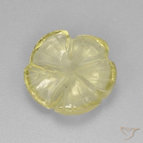 Quartzo Amarelo Abacaxi Claro Natural 3.83ct, Flor cortada, Transparente