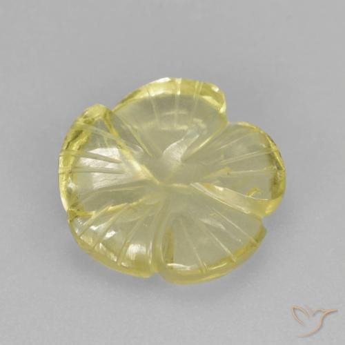 Quartzo Amarelo Abacaxi Claro Natural 3.83ct, Flor cortada, Transparente