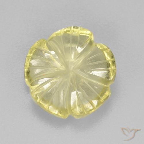 4.26ct Natural Amarelo Abacaxi Claro Quartzo, Flor cortada, Transparente