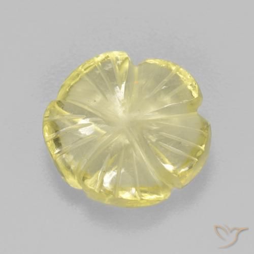 Quartzo Amarelo Abacaxi Claro Natural 4.26ct, Flor cortada, Transparente