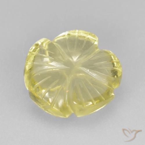 Quartzo Amarelo Abacaxi Claro Natural 4.26ct, Flor cortada, Transparente