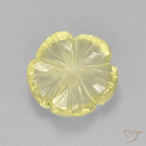 2.85ct Natural Luz amarela Quartzo, Flor cortada, Transparente