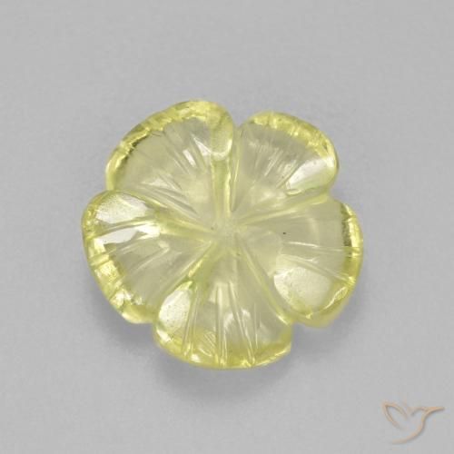 Quartzo Amarelo Abacaxi Claro Natural 2.62ct, Flor cortada, Transparente