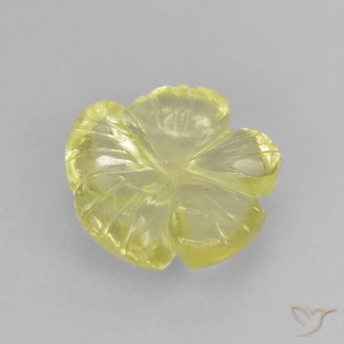 Quartzo Amarelo Abacaxi Claro Natural 2.62ct, Flor cortada, Transparente