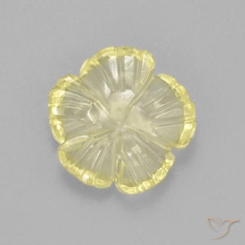 1.85ct Natural Luz amarela Quartzo, Flor cortada, Transparente