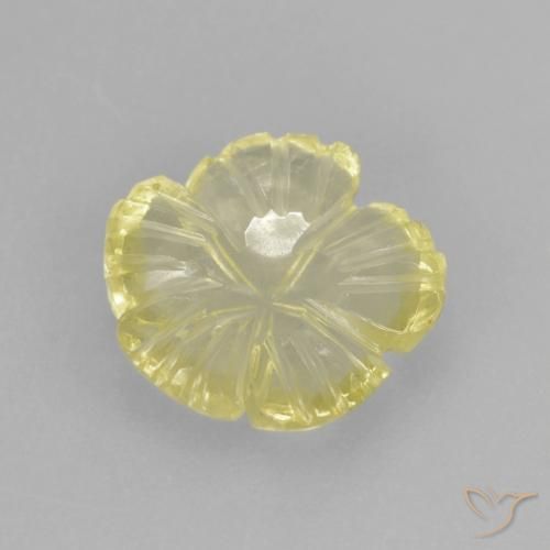 Quartzo Luz amarela Natural 1.85ct, Flor cortada, Transparente