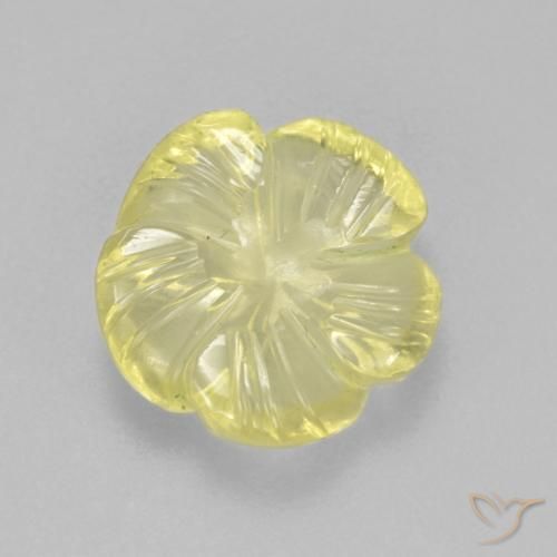 Quartzo Luz amarela Natural 3.36ct, Flor cortada, Transparente
