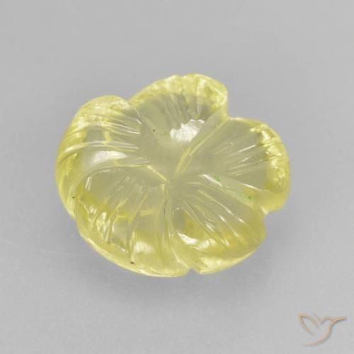Quartzo Luz amarela Natural 3.36ct, Flor cortada, Transparente