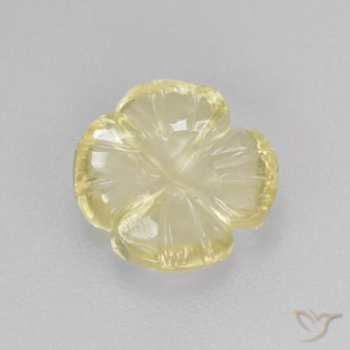 2.31ct Natural Amarelo Esverdeado Claro Quartzo, Flor cortada, Transparente