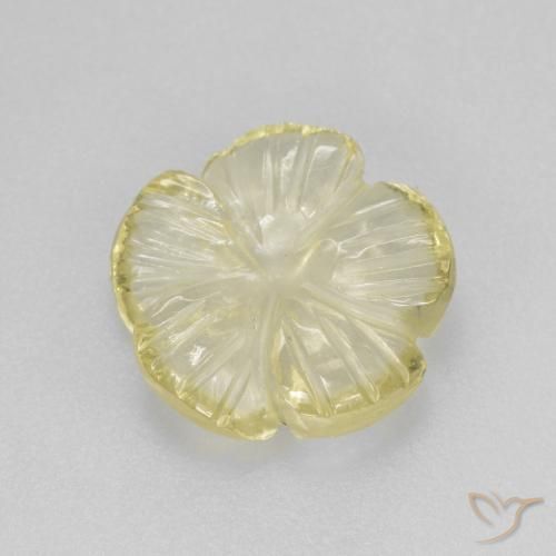 3.12ct Natural Amarelo claro Quartzo, Flor cortada, Transparente