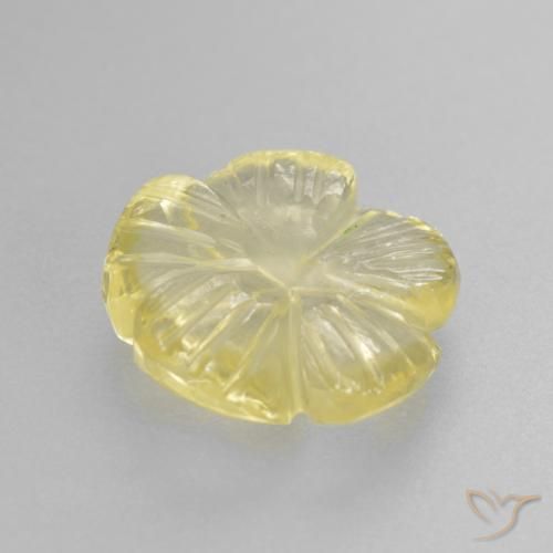 Quartzo Amarelo claro Natural 3.12ct, Flor cortada, Transparente