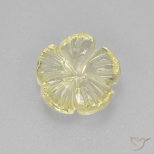 2.14ct Natural Luz amarela Quartzo, Flor cortada, Transparente
