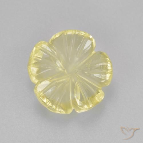 2.47ct Natural Luz amarela Quartzo, Flor cortada, Transparente