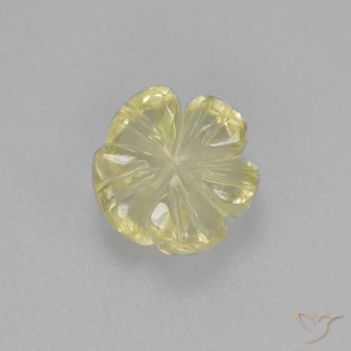 1.96ct Natural Amarelo Esverdeado Claro Quartzo, Flor cortada, Transparente
