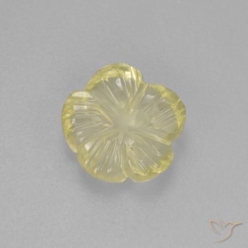 1.56ct Natural Amarelo Esverdeado Claro Quartzo, Flor cortada, Transparente