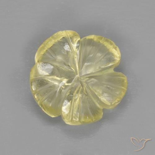 Quartzo Amarelo claro Natural 2.59ct, Flor cortada, Transparente
