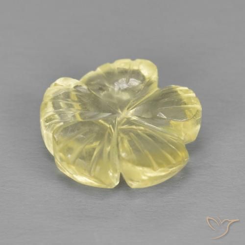 Quartzo Amarelo claro Natural 2.59ct, Flor cortada, Transparente