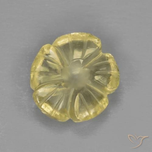 2.39ct Natural Amarelo claro Quartzo, Flor cortada, Transparente