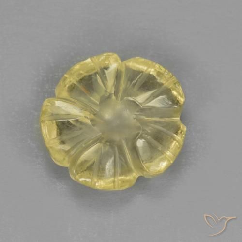 Quartzo Amarelo claro Natural 2.39ct, Flor cortada, Transparente