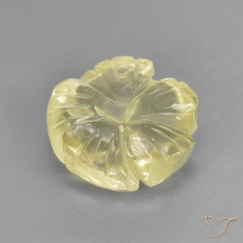 Quartzo Amarelo claro médio Natural 2.79ct, Flor cortada, Transparente