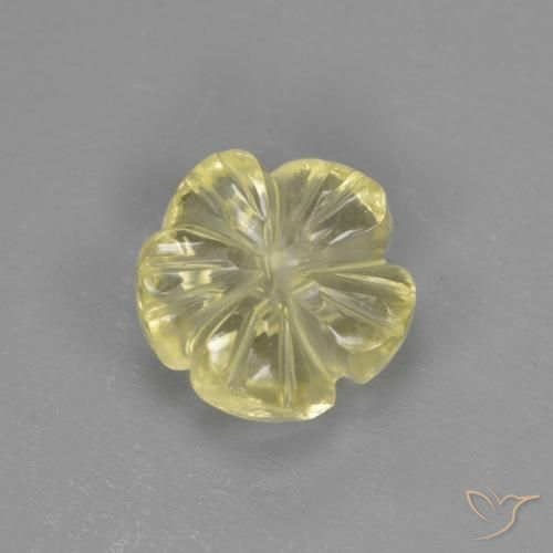 Quartzo Amarelo claro médio Natural 1.72ct, Flor cortada, Transparente