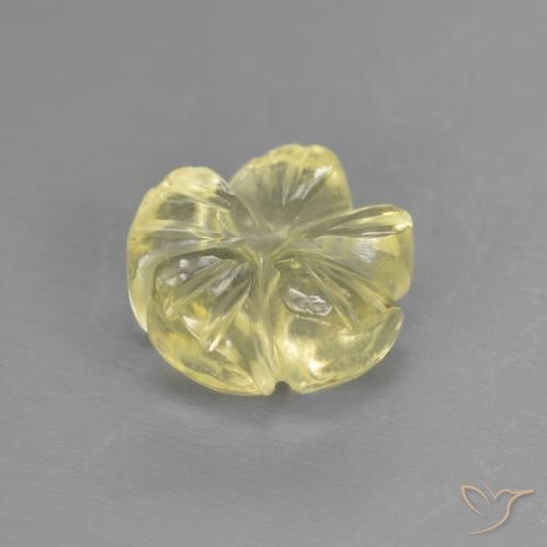 Quartzo Amarelo claro médio Natural 1.72ct, Flor cortada, Transparente